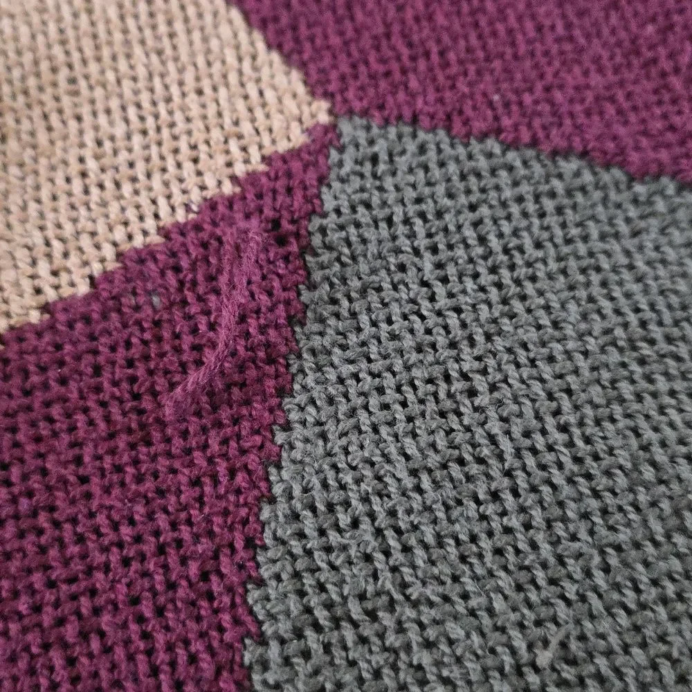 VHC, Inc Primitive Throw Burgundy Tan Vasarely Woven Blanket 64x48 Fringe